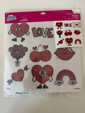 Hobby Lobby Valentine Crafts Red and Black Diamond Painting Stickers